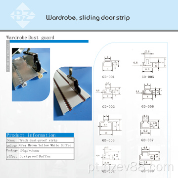 Tira de selo de silicone de trilha de porta de guarda-roupa